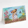 Jack Russell Terrier #2 Spring Greeting Cards Pack of 8 Blank Cards with Envelopes Whimsical A7 Size 5x7