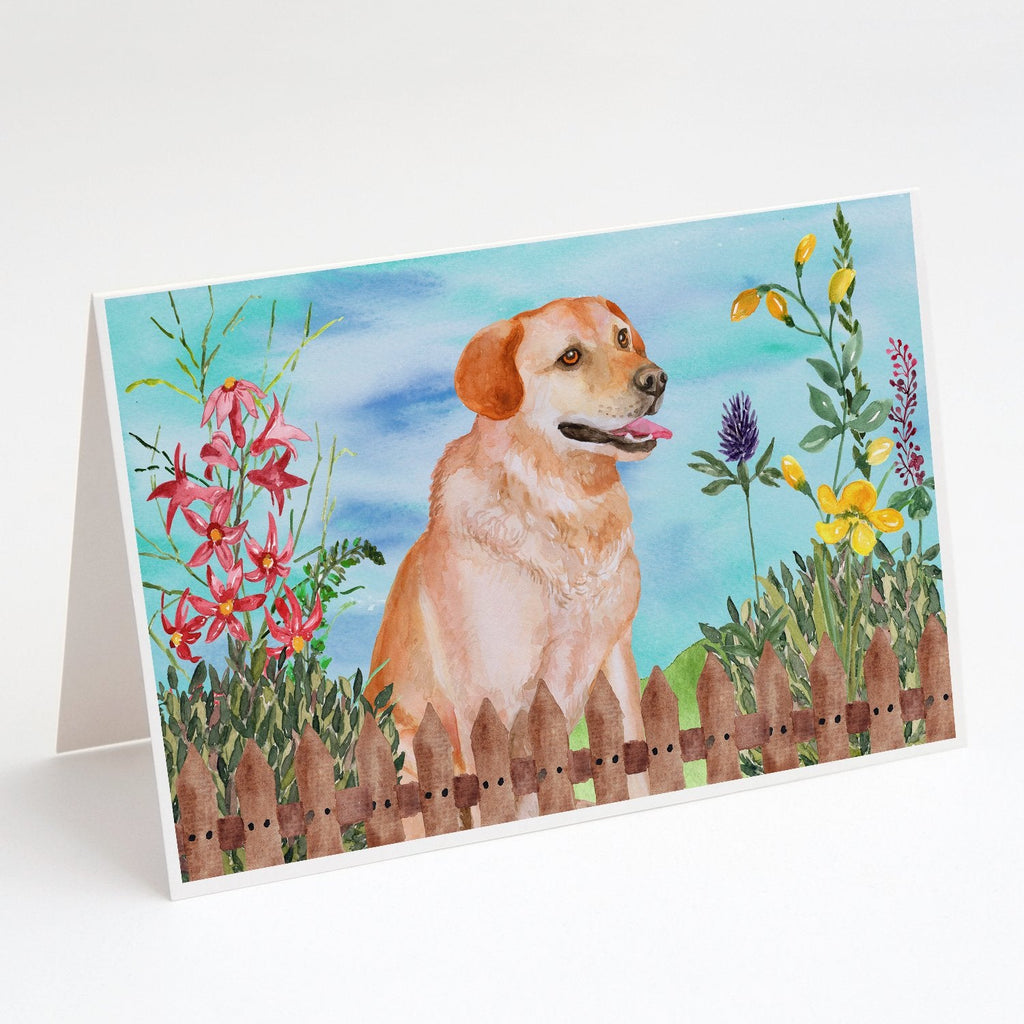 Labrador Retriever Spring Greeting Cards Pack of 8 Blank Cards with Envelopes Whimsical A7 Size 5x7