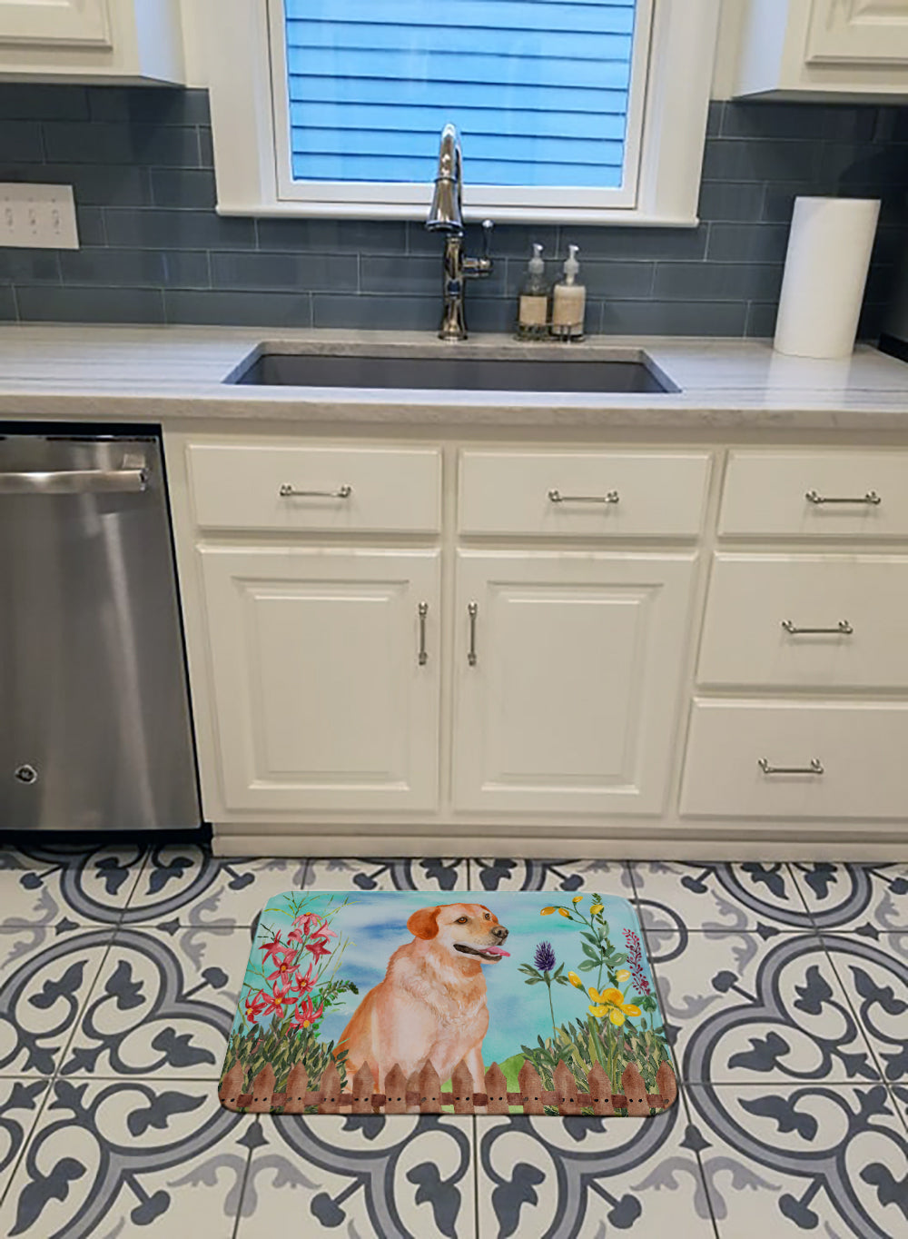 Labrador Retriever Spring Memory Foam Kitchen Mat Machine Washable Anti-Fatigue Cushion Comfort Bath or Kitchen Rug