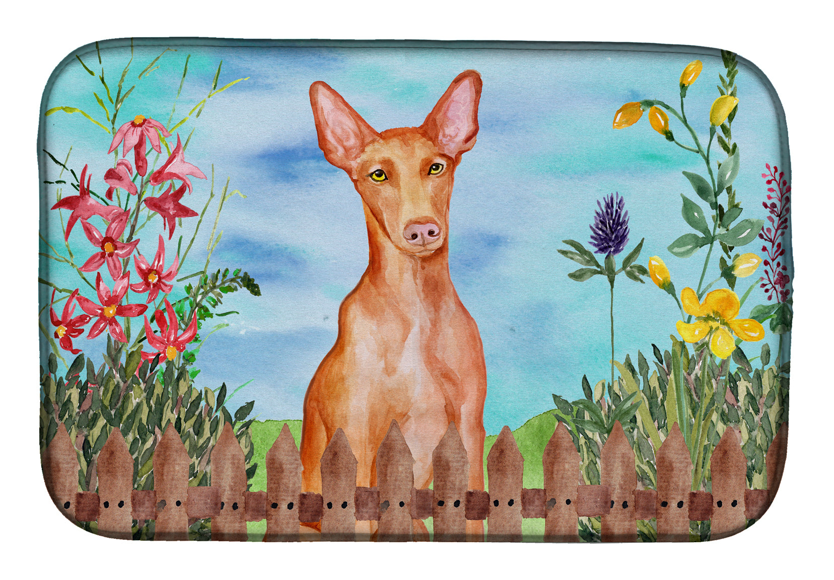 Pharaoh Hound Spring Dish Drying Mat Absorbent Dish Drying Mat Pad for Kitchen Counter Dish Drainer Mat for Countertop, 14 x 21", Multicolor