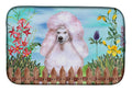 White Standard Poodle Spring Dish Drying Mat Absorbent Dish Drying Mat Pad for Kitchen Counter Dish Drainer Mat for Countertop, 14 x 21", Multicolor