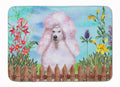 White Standard Poodle Spring Memory Foam Kitchen Mat Machine Washable Anti-Fatigue Cushion Comfort Bath or Kitchen Rug