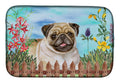 Fawn Pug Spring Dish Drying Mat Absorbent Dish Drying Mat Pad for Kitchen Counter Dish Drainer Mat for Countertop, 14 x 21", Multicolor