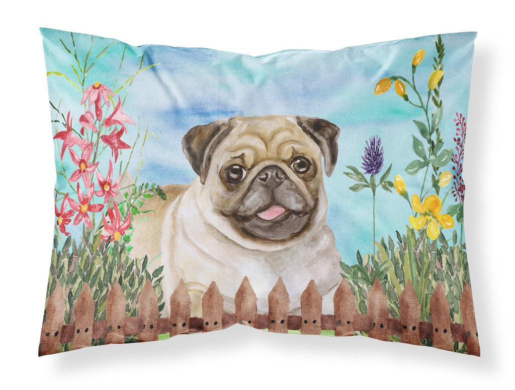 Fawn Pug Spring Standard Pillowcase Lightweight Super Soft Easy Care Decorative Artwork Pillowcase, Standard