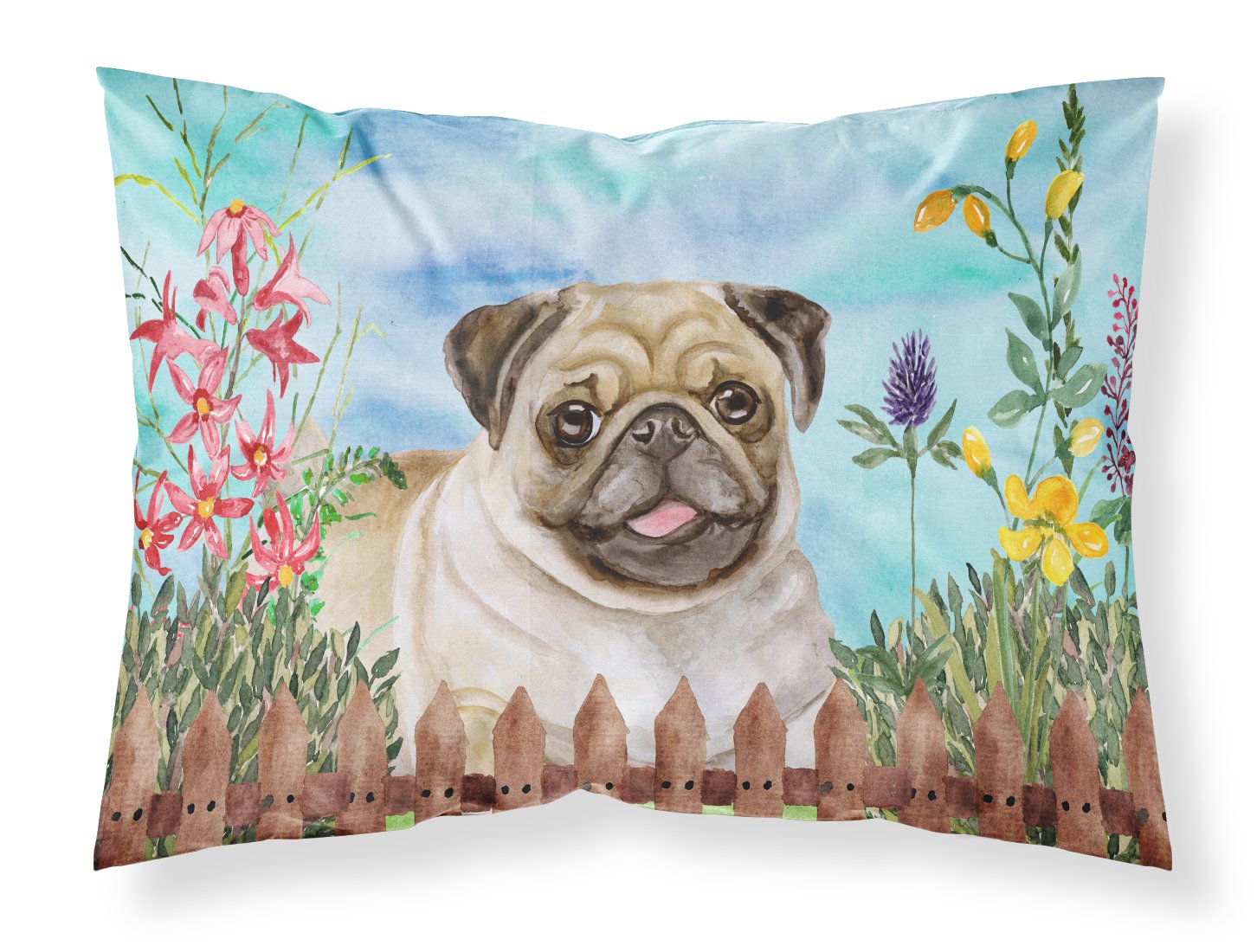 Fawn Pug Spring Standard Pillowcase Lightweight Super Soft Easy Care Decorative Artwork Pillowcase, Standard