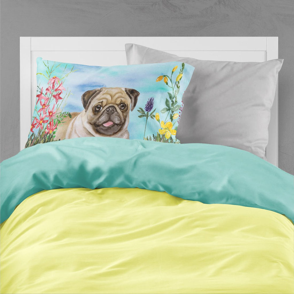 Fawn Pug Spring Standard Pillowcase Lightweight Super Soft Easy Care Decorative Artwork Pillowcase, Standard