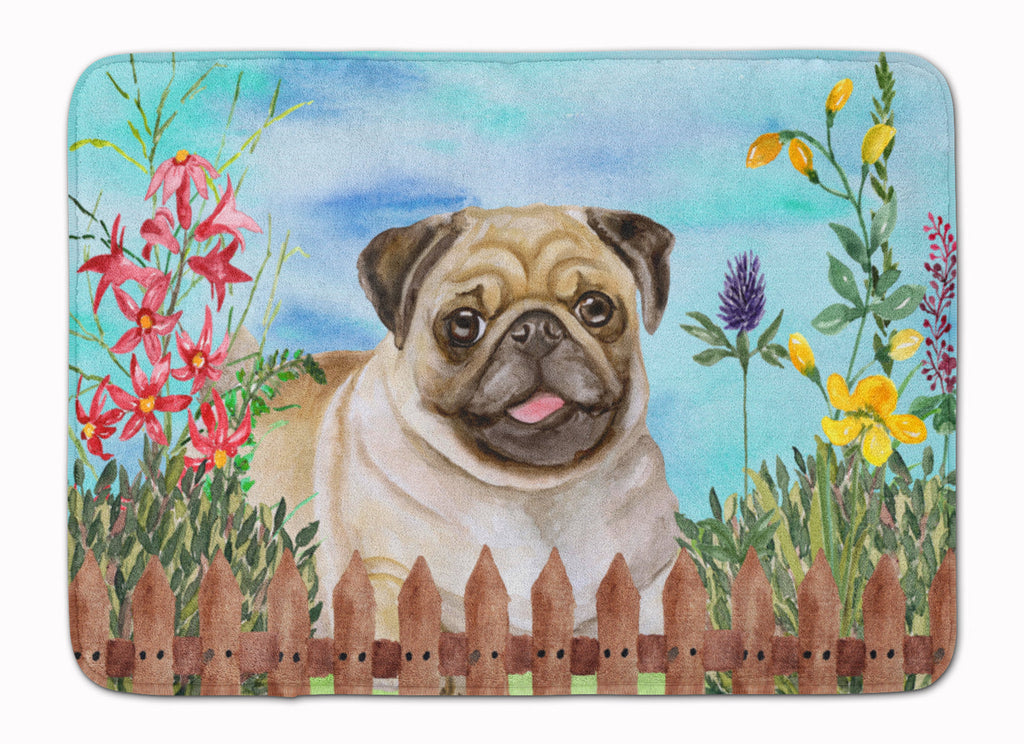 Fawn Pug Spring Memory Foam Kitchen Mat Machine Washable Anti-Fatigue Cushion Comfort Bath or Kitchen Rug