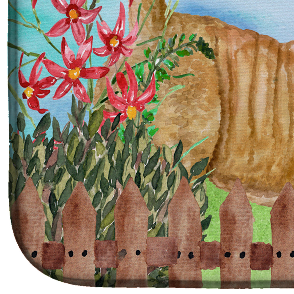 Shar Pei Puppy Spring Dish Drying Mat Absorbent Dish Drying Mat Pad for Kitchen Counter Dish Drainer Mat for Countertop, 14 x 21", Multicolor