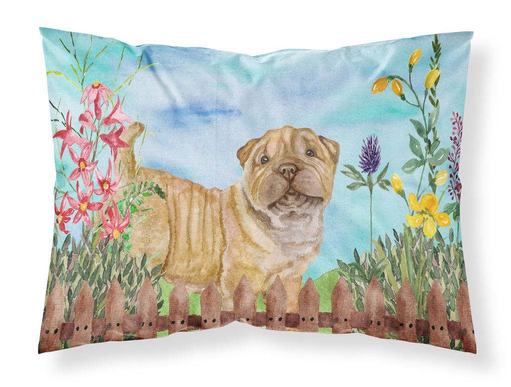 Shar Pei Puppy Spring Standard Pillowcase Lightweight Super Soft Easy Care Decorative Artwork Pillowcase, Standard