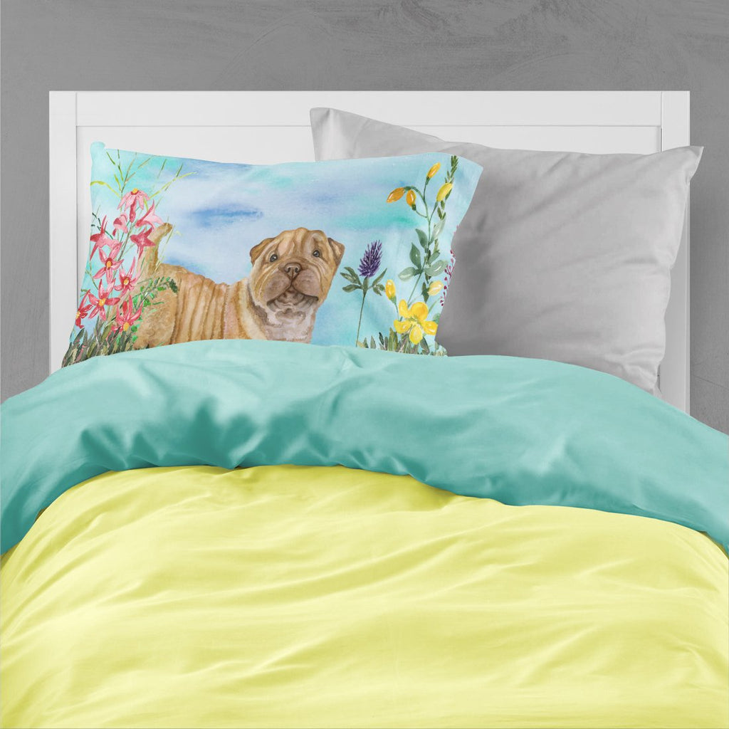 Shar Pei Puppy Spring Standard Pillowcase Lightweight Super Soft Easy Care Decorative Artwork Pillowcase, Standard