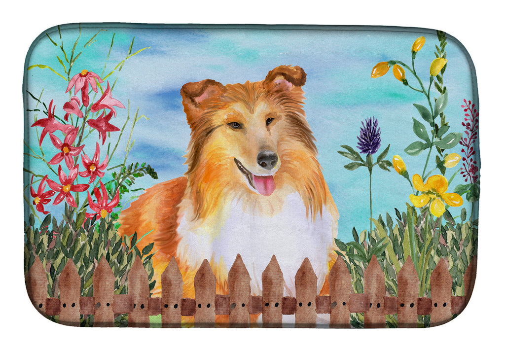 Sheltie Spring Dish Drying Mat Absorbent Dish Drying Mat Pad for Kitchen Counter Dish Drainer Mat for Countertop, 14 x 21", Multicolor
