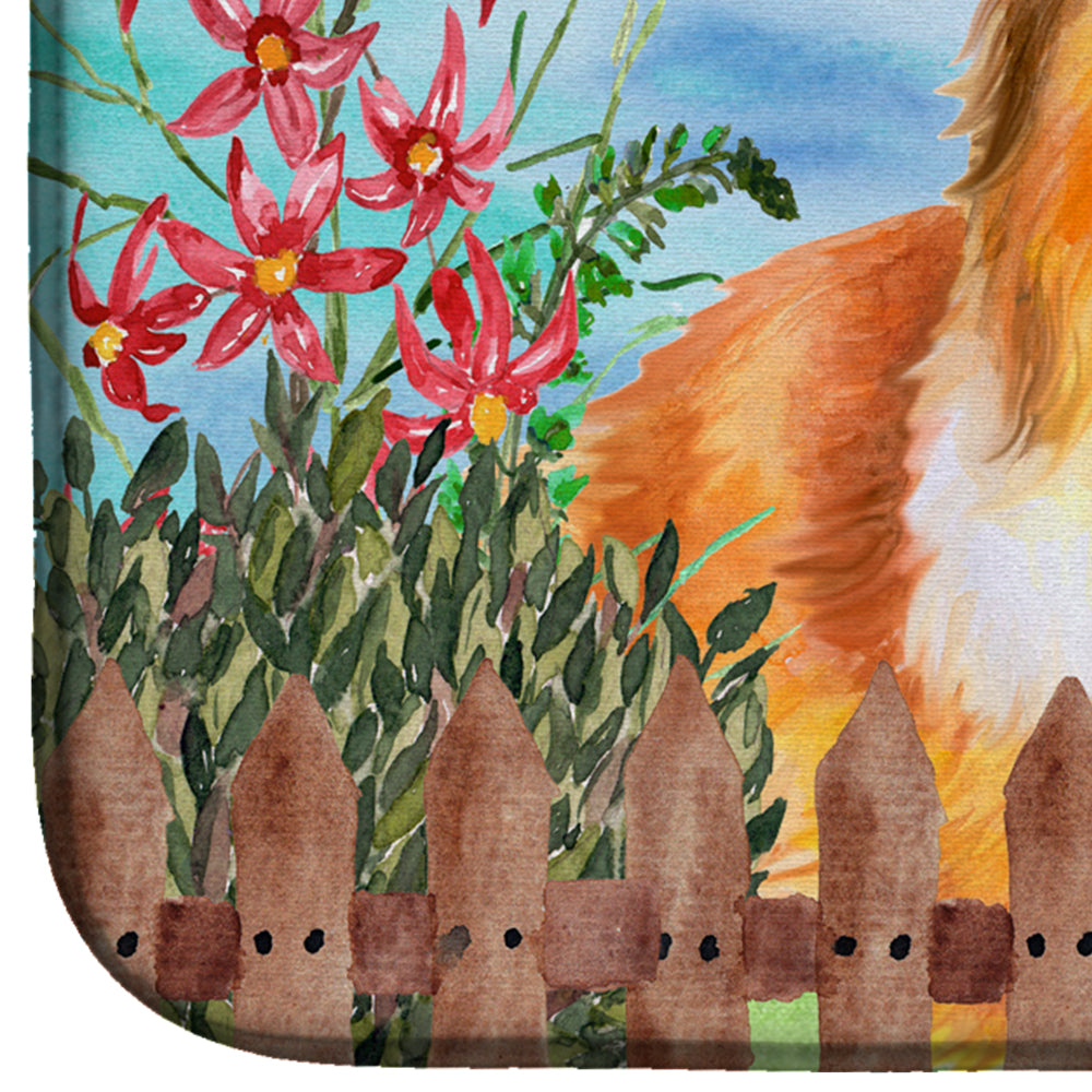 Sheltie Spring Dish Drying Mat Absorbent Dish Drying Mat Pad for Kitchen Counter Dish Drainer Mat for Countertop, 14 x 21", Multicolor