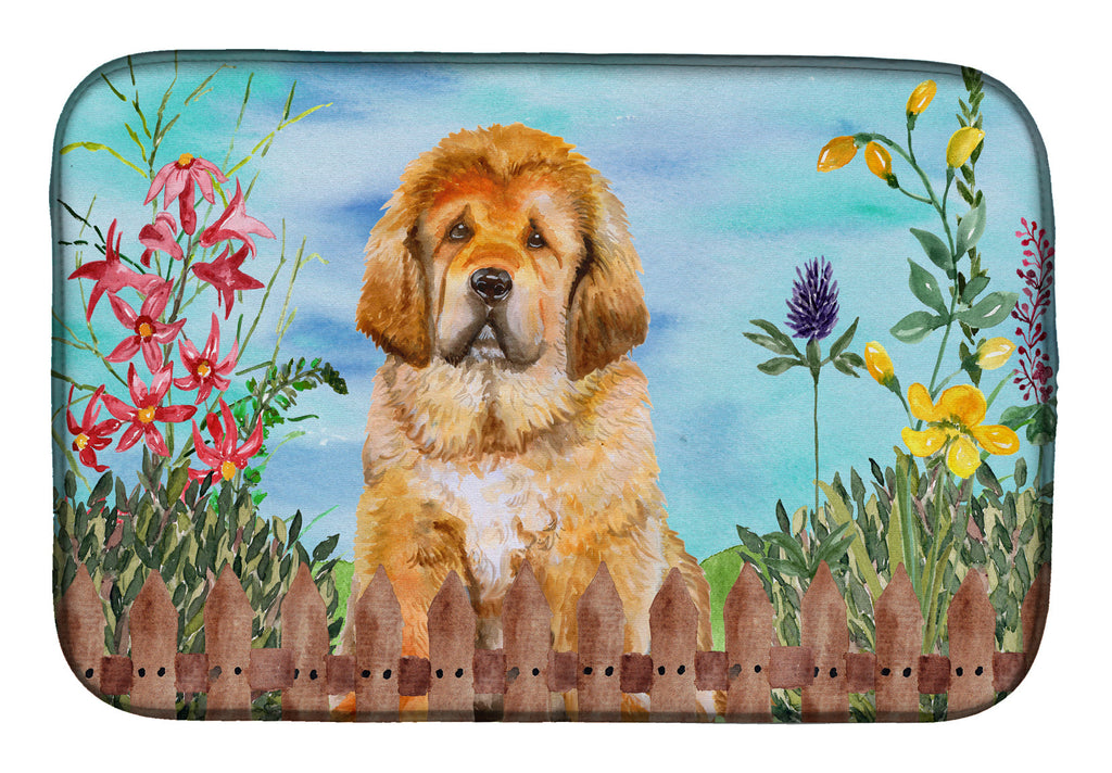 Tibetan Mastiff Spring Dish Drying Mat Absorbent Dish Drying Mat Pad for Kitchen Counter Dish Drainer Mat for Countertop, 14 x 21", Multicolor