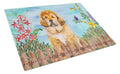 Tibetan Mastiff Spring Cutting Board Tempered Glass Kitchen Cutting Surface, Heat Resistant Chopping, Non-Slip Feet, Food Prep & Serving
