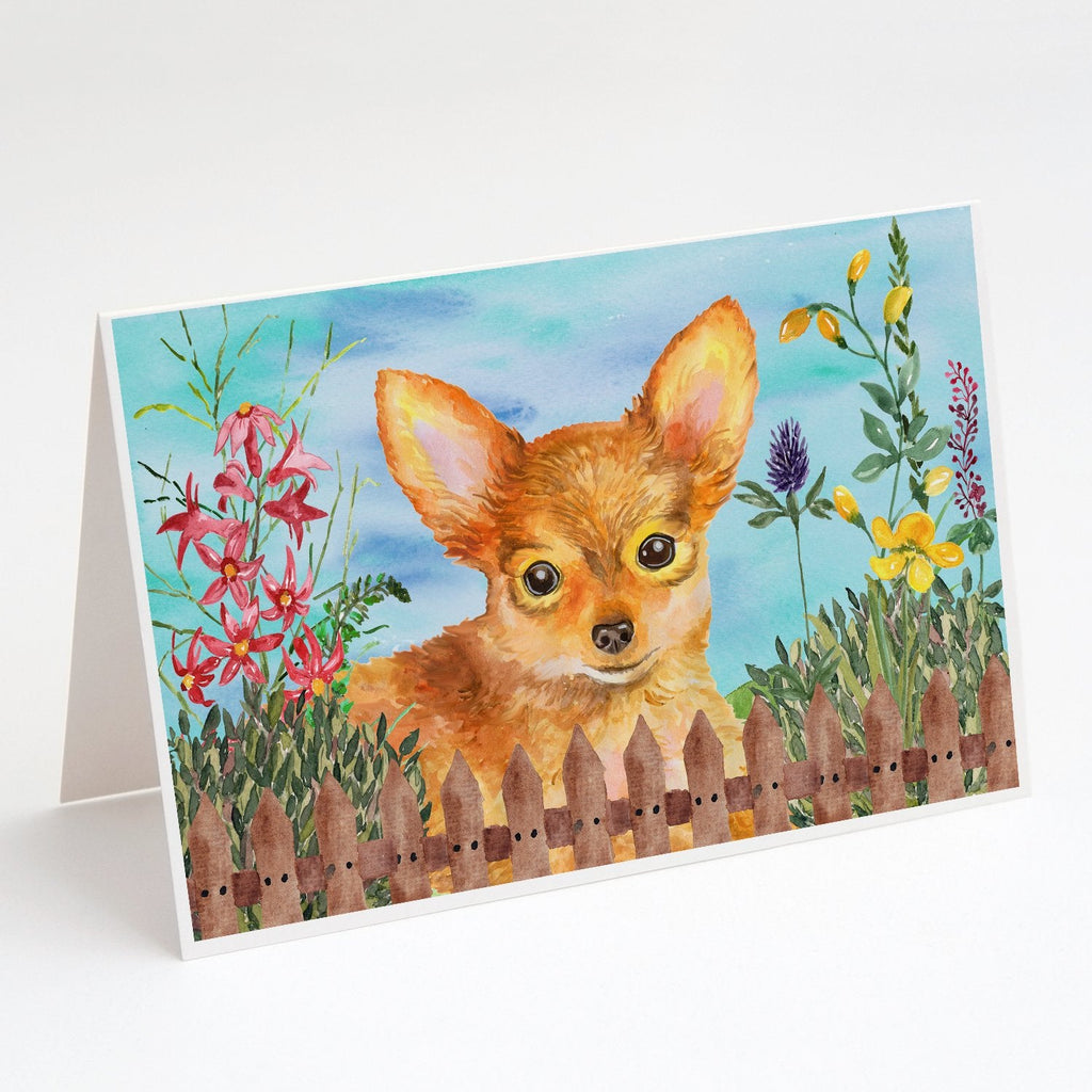 Toy Terrier Spring Greeting Cards Pack of 8 Blank Cards with Envelopes Whimsical A7 Size 5x7