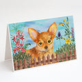 Toy Terrier Spring Greeting Cards Pack of 8 Blank Cards with Envelopes Whimsical A7 Size 5x7