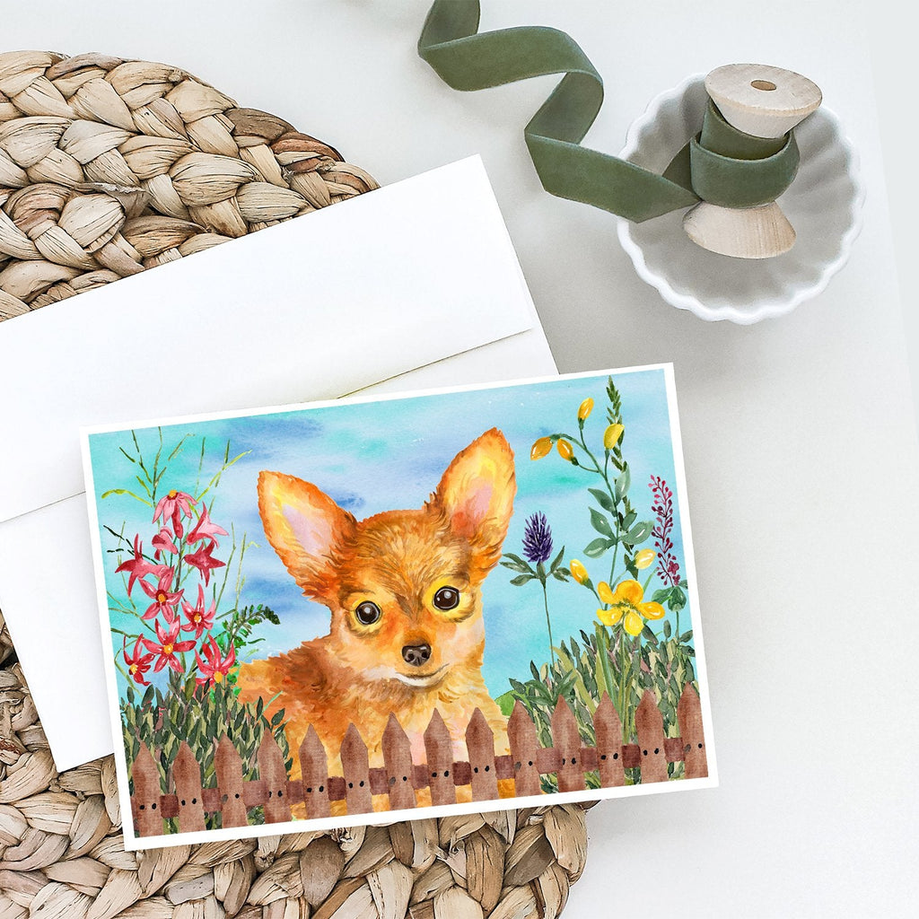 Toy Terrier Spring Greeting Cards Pack of 8 Blank Cards with Envelopes Whimsical A7 Size 5x7