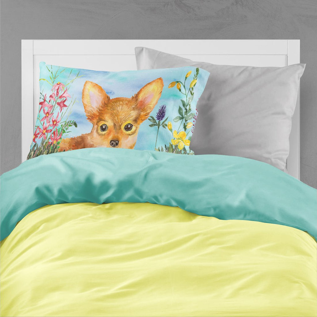 Toy Terrier Spring Standard Pillowcase Lightweight Super Soft Easy Care Decorative Artwork Pillowcase, Standard