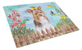 Yorkshire Terrier #2 Spring Cutting Board Tempered Glass Kitchen Cutting Surface, Heat Resistant Chopping, Non-Slip Feet, Food Prep & Serving