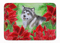 Alaskan Malamute Poinsettas Memory Foam Kitchen Mat Machine Washable Anti-Fatigue Cushion Comfort Bath or Kitchen Rug