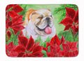 English Bulldog Poinsettas Memory Foam Kitchen Mat Machine Washable Anti-Fatigue Cushion Comfort Bath or Kitchen Rug