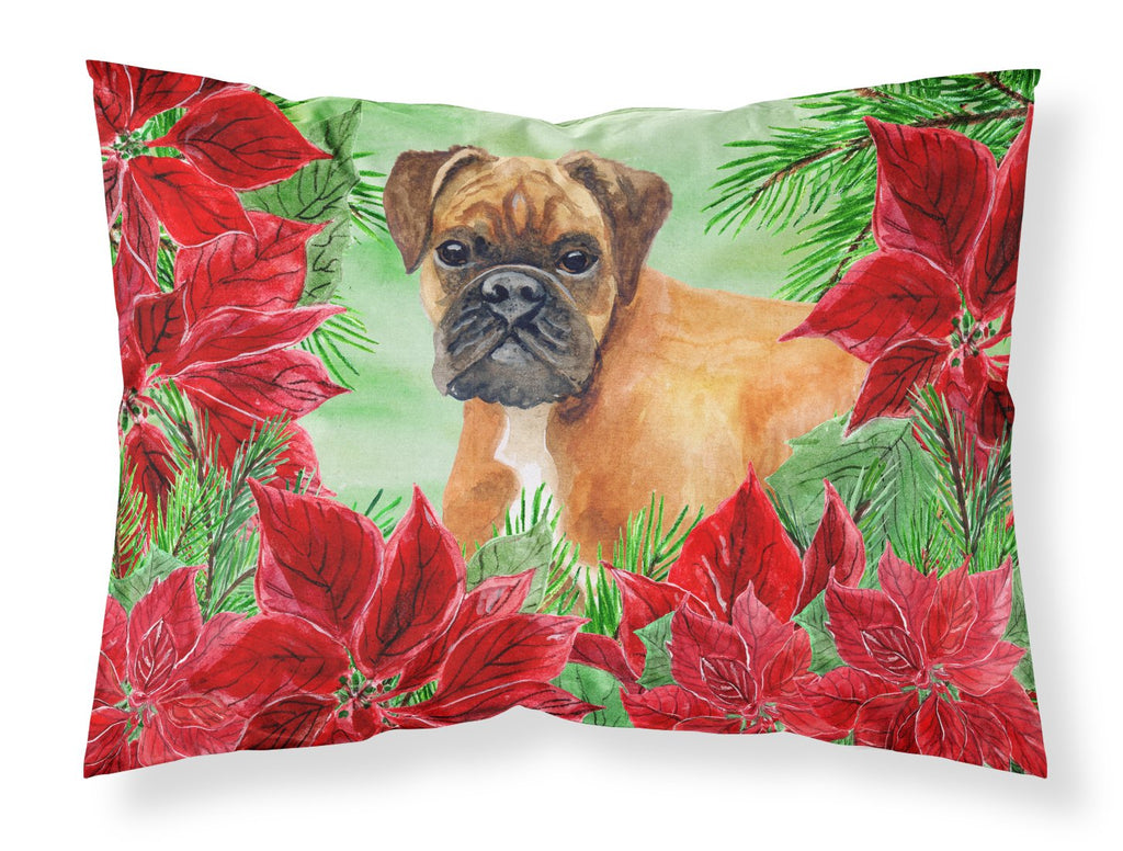 German Boxer Poinsettas Standard Pillowcase Lightweight Super Soft Easy Care Decorative Artwork Pillowcase, Standard