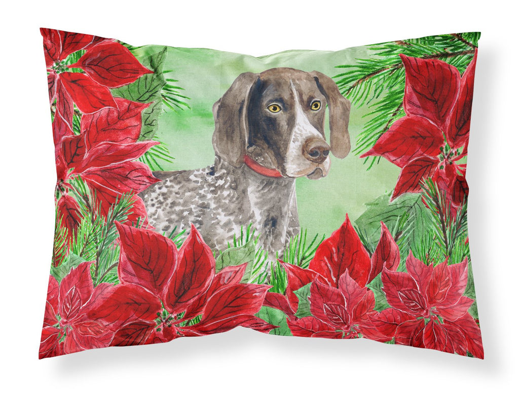 German Shorthaired Pointer Poinsettas Standard Pillowcase Lightweight Super Soft Easy Care Decorative Artwork Pillowcase, Standard