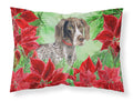 German Shorthaired Pointer Poinsettas Standard Pillowcase Lightweight Super Soft Easy Care Decorative Artwork Pillowcase, Standard