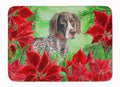 German Shorthaired Pointer Poinsettas Memory Foam Kitchen Mat Machine Washable Anti-Fatigue Cushion Comfort Bath or Kitchen Rug