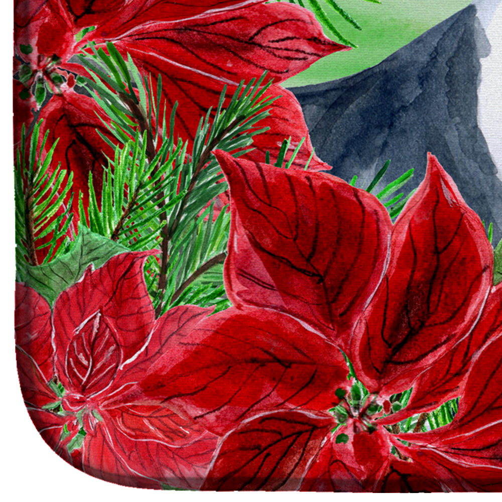 Harlequin Great Dane Poinsettas Dish Drying Mat Absorbent Dish Drying Mat Pad for Kitchen Counter Dish Drainer Mat for Countertop, 14 x 21", Multicolor