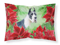 Harlequin Great Dane Poinsettas Standard Pillowcase Lightweight Super Soft Easy Care Decorative Artwork Pillowcase, Standard