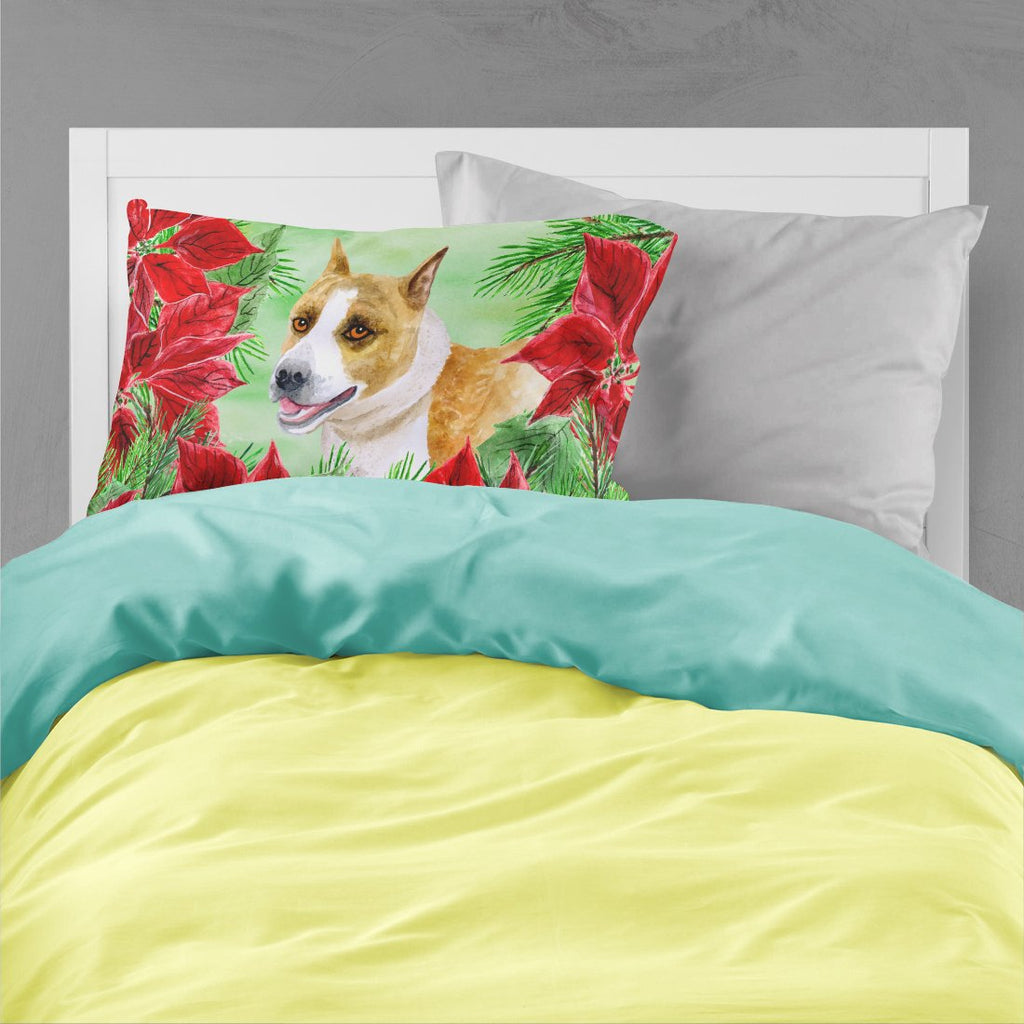 American Staffordshire Poinsettas Standard Pillowcase Lightweight Super Soft Easy Care Decorative Artwork Pillowcase, Standard