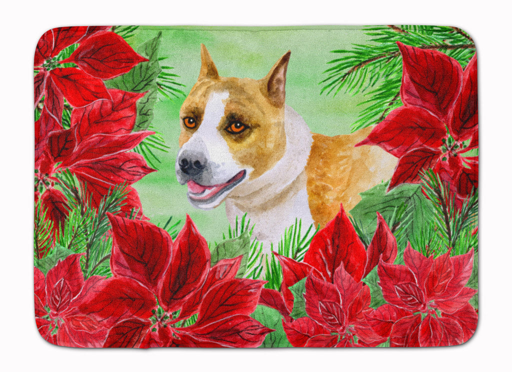 American Staffordshire Poinsettas Memory Foam Kitchen Mat Machine Washable Anti-Fatigue Cushion Comfort Bath or Kitchen Rug