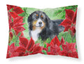Bernese Mountain Dog Poinsettas Standard Pillowcase Lightweight Super Soft Easy Care Decorative Artwork Pillowcase, Standard