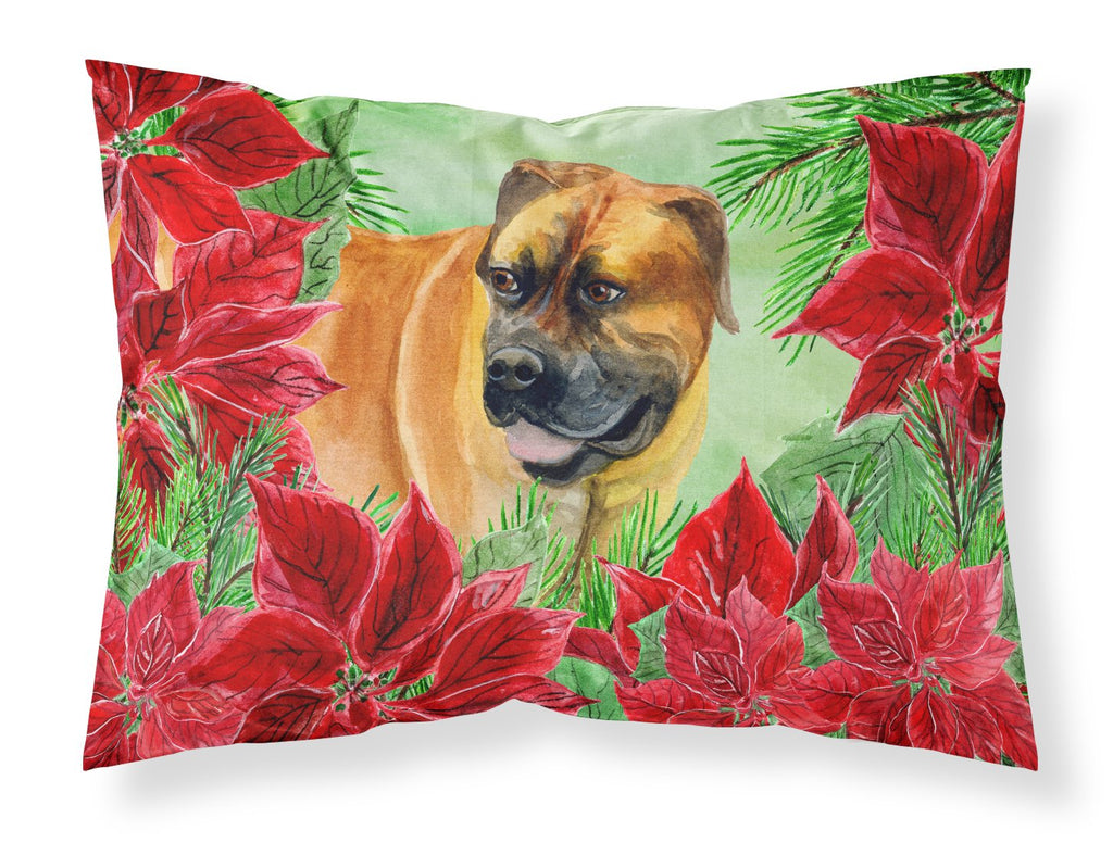 Boerboel Mastiff Poinsettas Standard Pillowcase Lightweight Super Soft Easy Care Decorative Artwork Pillowcase, Standard