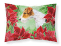 Fox Terrier Poinsettas Standard Pillowcase Lightweight Super Soft Easy Care Decorative Artwork Pillowcase, Standard