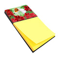 Fox Terrier Poinsettas Watercolor Sticky Note Holder Refillable Dispenser Desk Accessory 3x3 Pad Gift