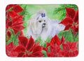 Maltese Poinsettas Memory Foam Kitchen Mat Machine Washable Anti-Fatigue Cushion Comfort Bath or Kitchen Rug