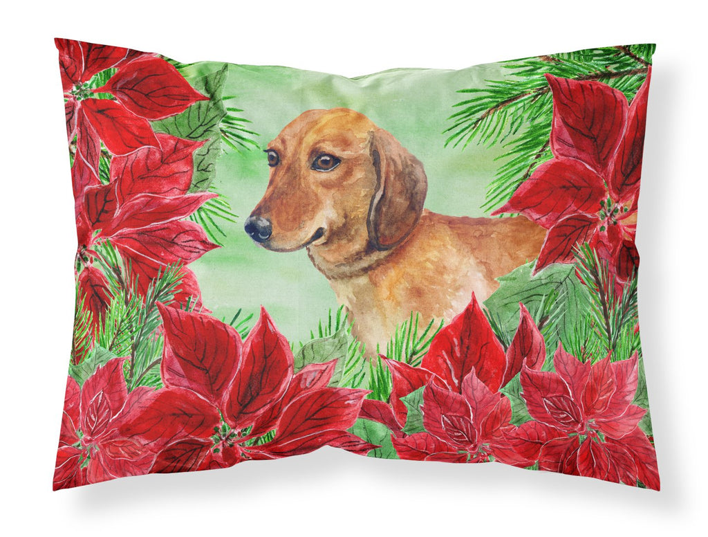 Dachshund Poinsettas Standard Pillowcase Lightweight Super Soft Easy Care Decorative Artwork Pillowcase, Standard