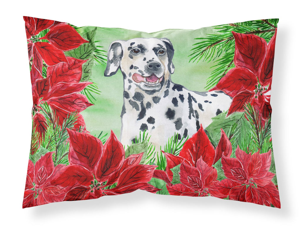 Dalmatian Poinsettas Standard Pillowcase Lightweight Super Soft Easy Care Decorative Artwork Pillowcase, Standard