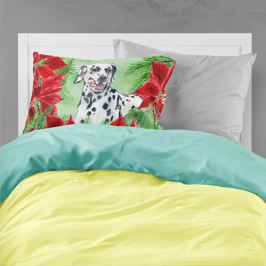 Dalmatian Poinsettas Standard Pillowcase Lightweight Super Soft Easy Care Decorative Artwork Pillowcase, Standard
