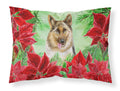 German Shepherd Poinsettas Standard Pillowcase Lightweight Super Soft Easy Care Decorative Artwork Pillowcase, Standard