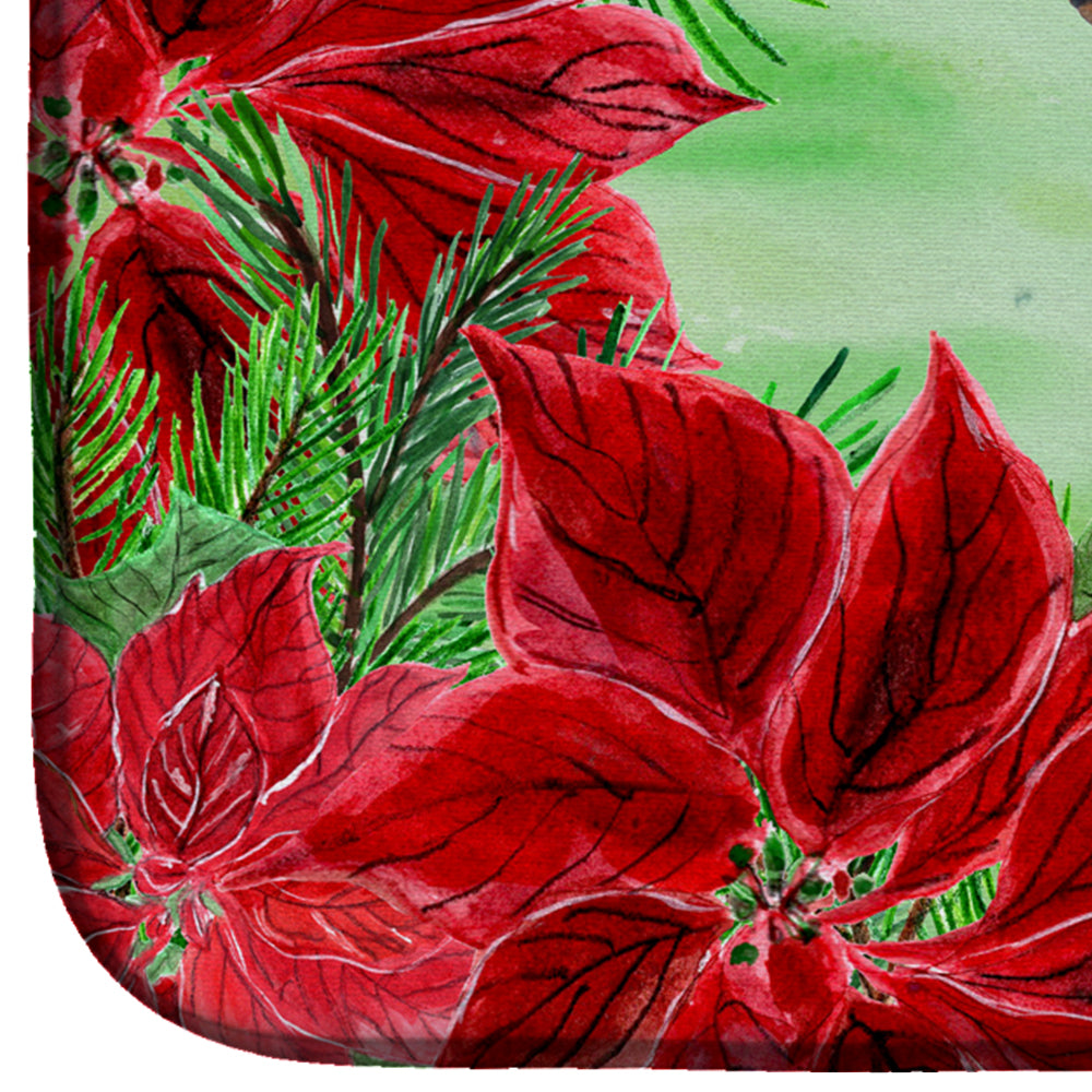 Miniature Pinscher Poinsettas Dish Drying Mat Absorbent Dish Drying Mat Pad for Kitchen Counter Dish Drainer Mat for Countertop, 14 x 21", Multicolor