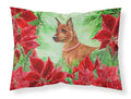 Miniature Pinscher Poinsettas Standard Pillowcase Lightweight Super Soft Easy Care Decorative Artwork Pillowcase, Standard