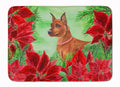 Miniature Pinscher Poinsettas Memory Foam Kitchen Mat Machine Washable Anti-Fatigue Cushion Comfort Bath or Kitchen Rug