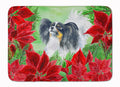 Papillon Poinsettas Memory Foam Kitchen Mat Machine Washable Anti-Fatigue Cushion Comfort Bath or Kitchen Rug