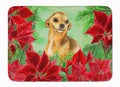 Chihuahua Poinsettas Memory Foam Kitchen Mat Machine Washable Anti-Fatigue Cushion Comfort Bath or Kitchen Rug