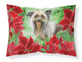 Chinese Crested Poinsettas Standard Pillowcase Lightweight Super Soft Easy Care Decorative Artwork Pillowcase, Standard