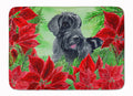 Giant Schnauzer Poinsettas Memory Foam Kitchen Mat Machine Washable Anti-Fatigue Cushion Comfort Bath or Kitchen Rug
