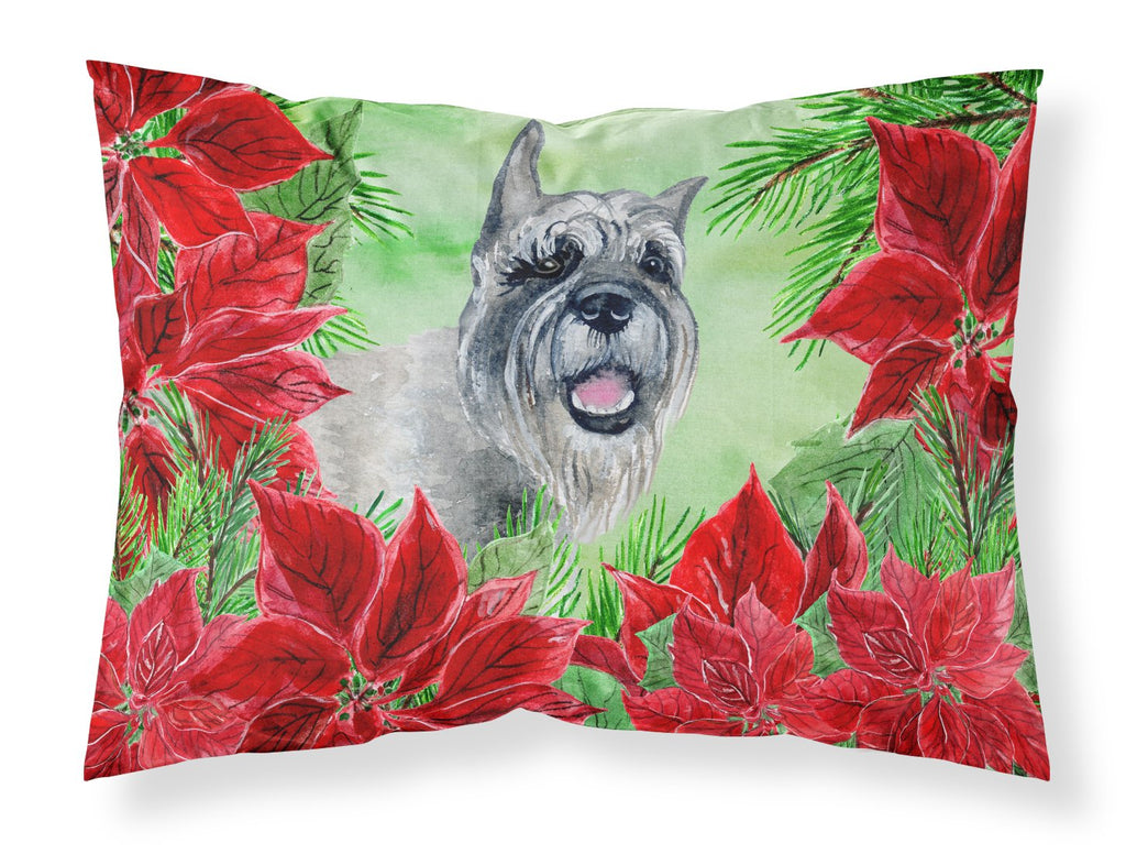 Schnauzer Poinsettas Standard Pillowcase Lightweight Super Soft Easy Care Decorative Artwork Pillowcase, Standard